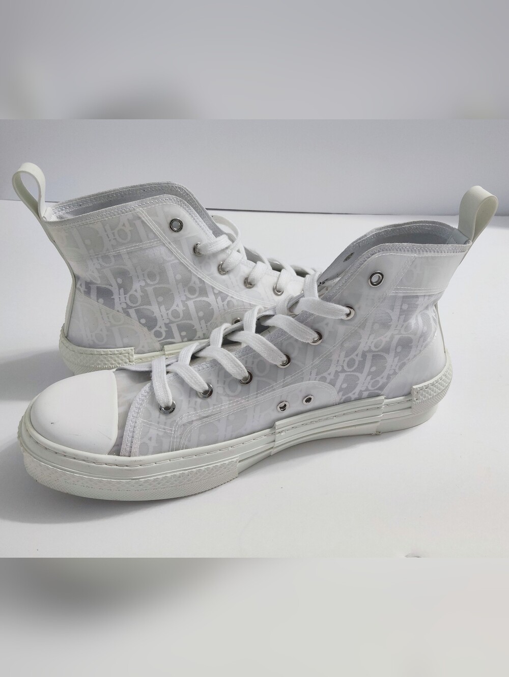 Dior Italian Made Men's High-Top Sneakers. Size 46 EU. 12.5-13 US. Pre-owned. - Picture 6 of 10